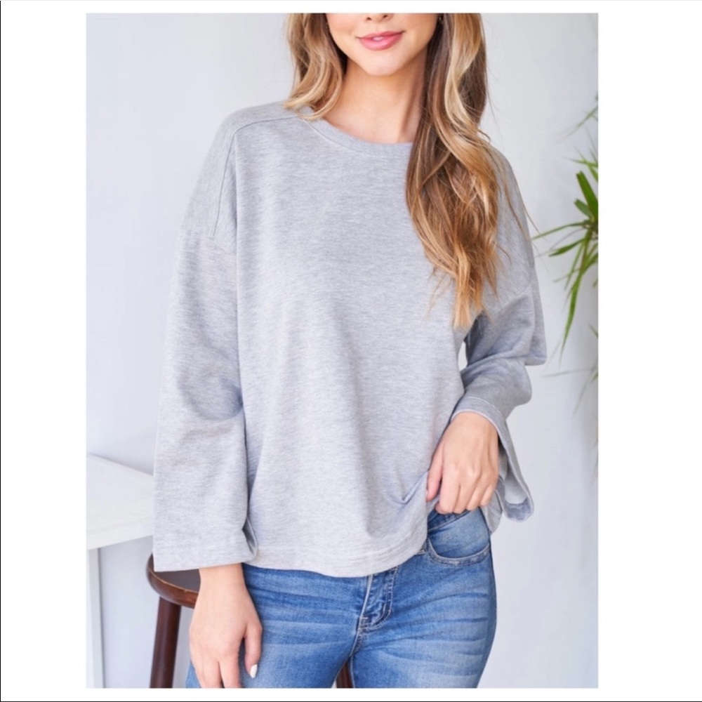 NEW Gray Bell Long Sleeve Top - Picture 4 of 4
